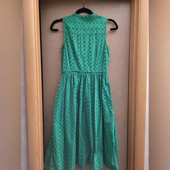 J. Crew Green Midi Cotton Sundress w/ Pockets - Picture 2 of 4